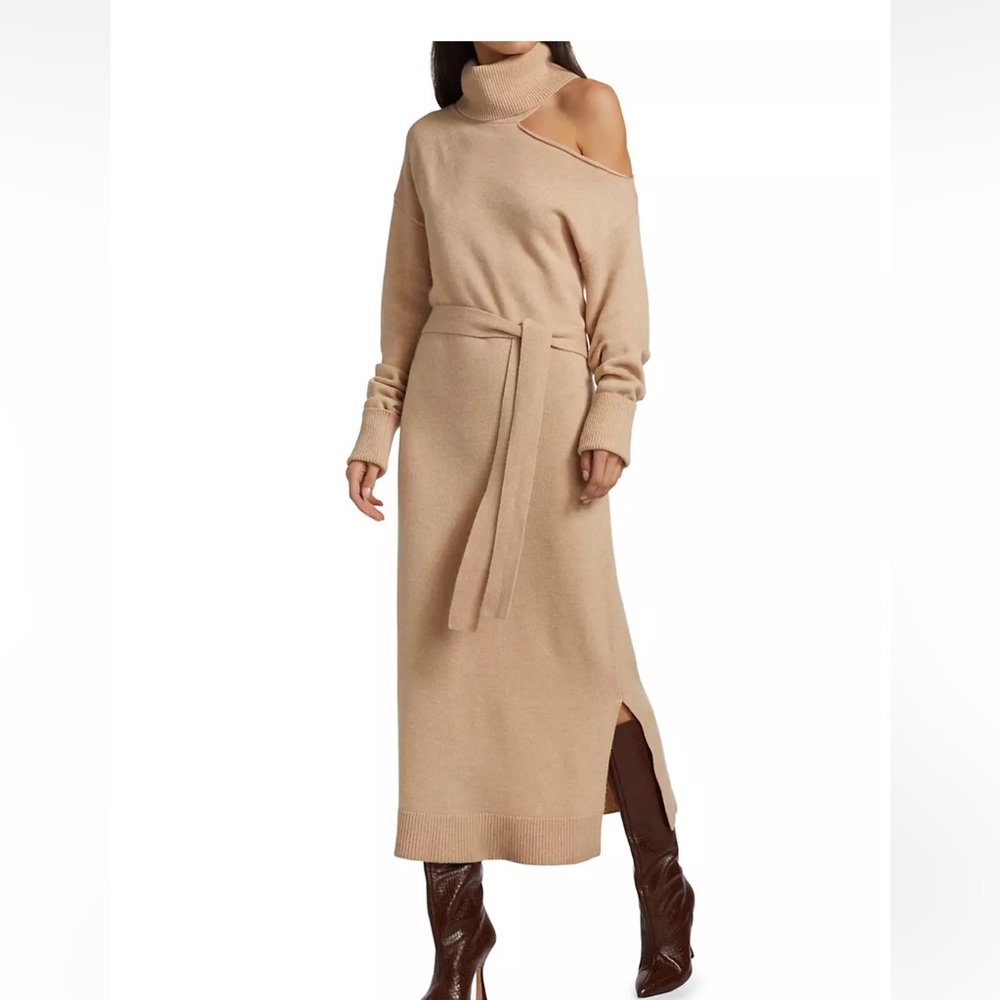 PAIGE Cream One-Shoulder Knit Dress